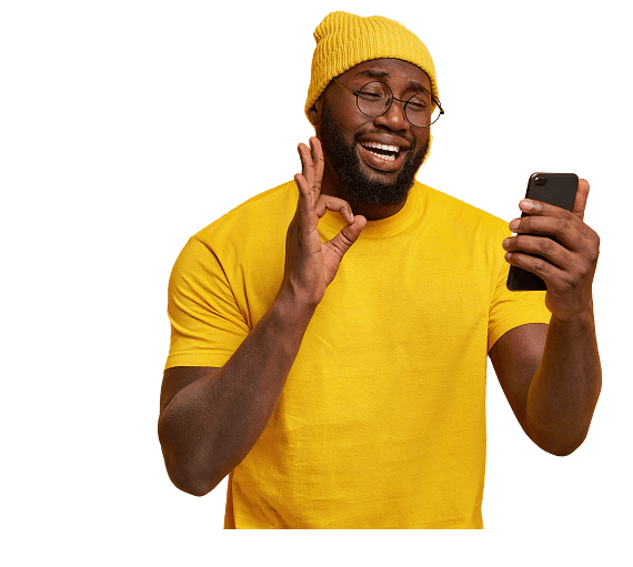 Utilisateur souriant