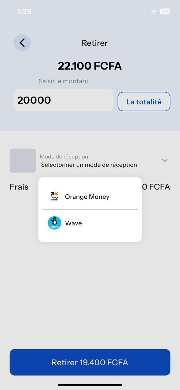 Retrait des fonds - Maman Tontine App Screenshot
